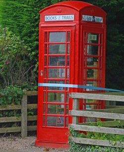 Dirleton Phonebox Book Exchange before opening
